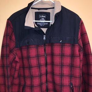 L.L.Bean Plaid Wool Coat